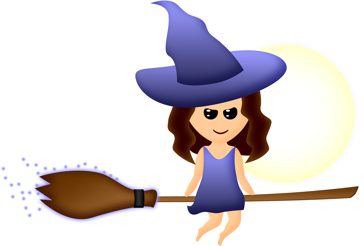 Halloween Night Witch Flight Magic - Witch Clipart (960x628), Png Download