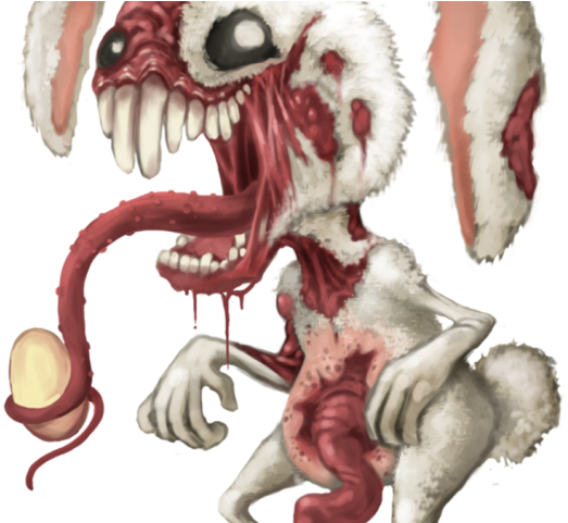Creepy Clipart Scary Creature - Zombie Rabbit - Png Download (640x480), Png Download