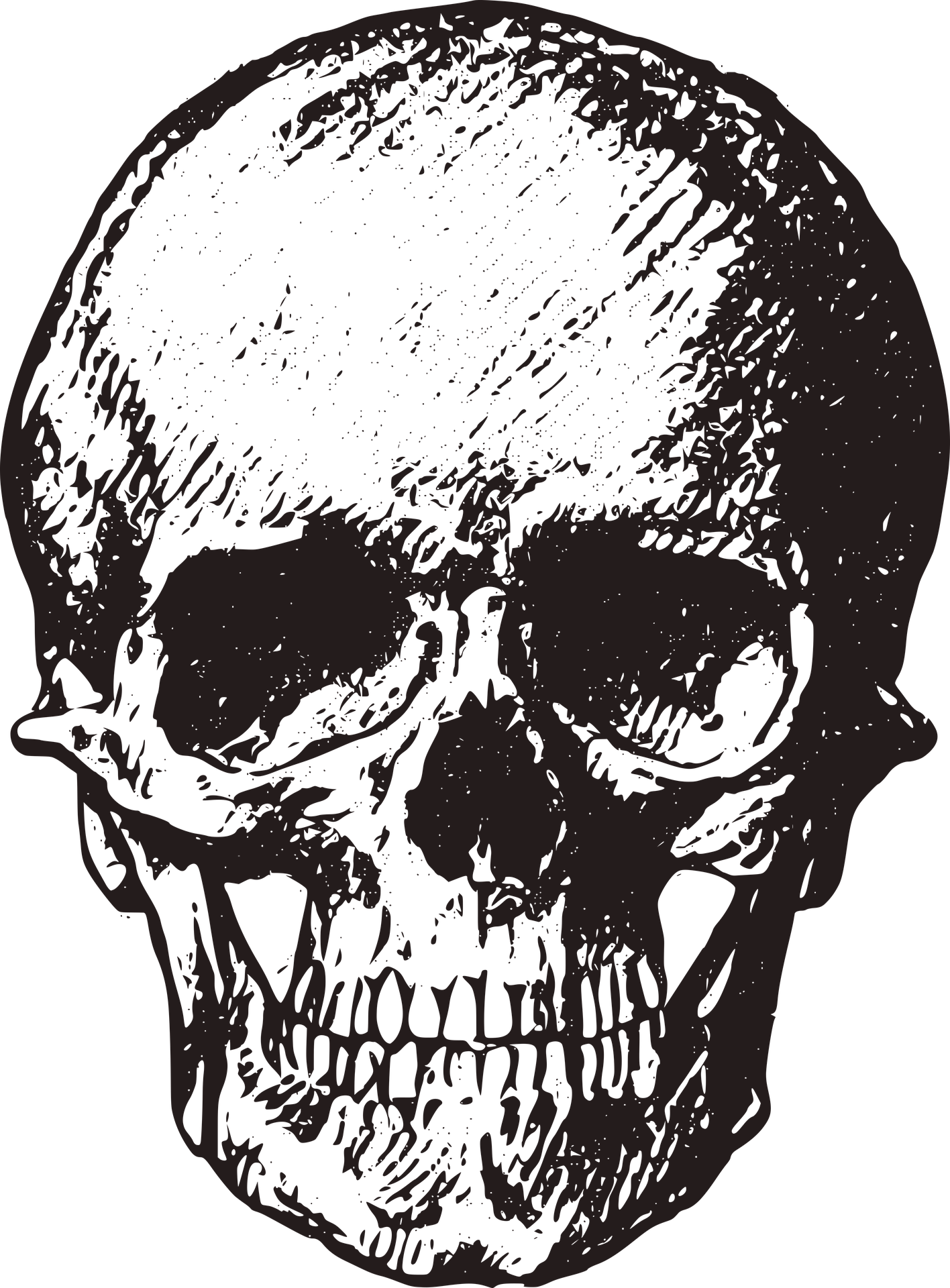 Clipart Black And White Download Compelling A Lover - Royalty Free Transparent Skull - Png Download (1416x1920), Png Download