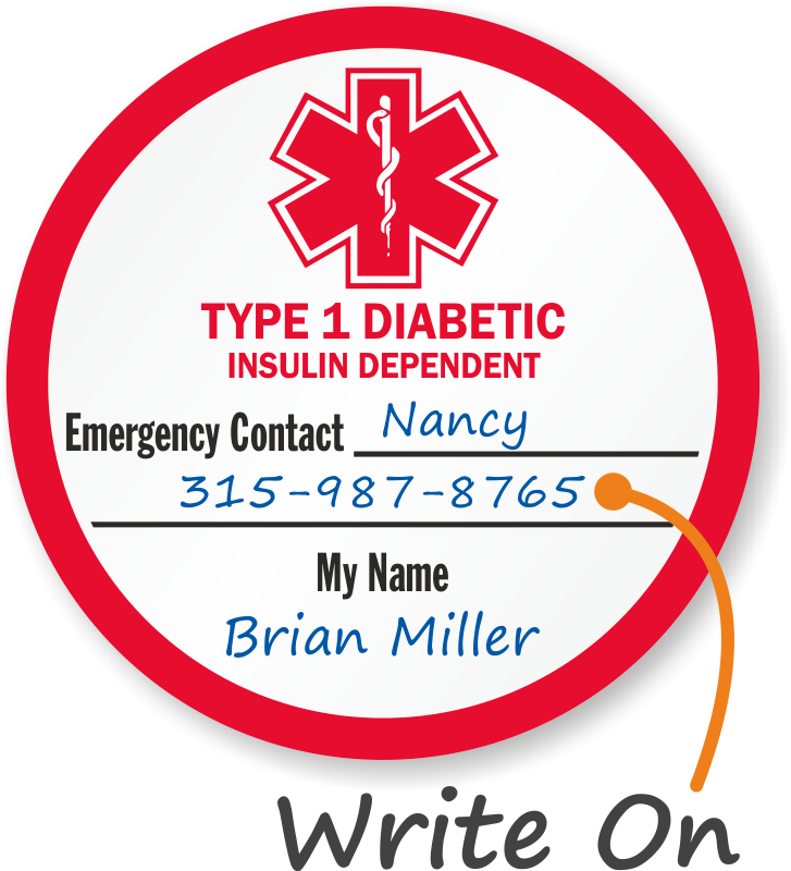 Medical Alert Type 1 Diabetic Hard Hat Decals - Circle Clipart (727x800), Png Download