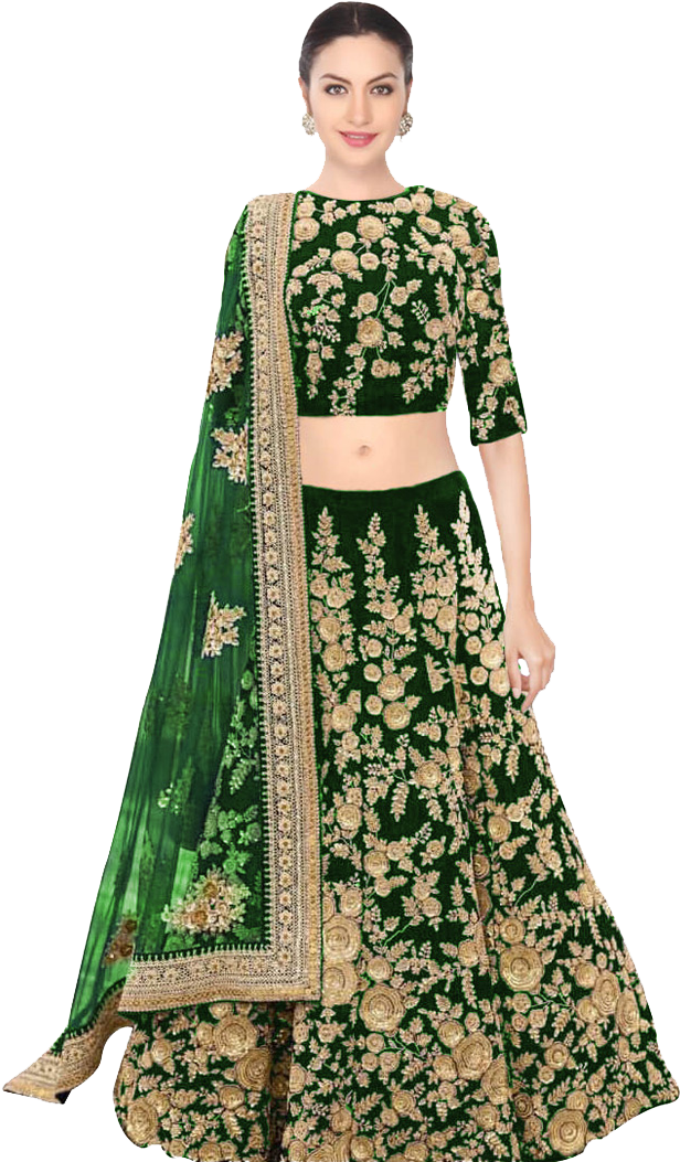 Navy Blue Velvet Lehenga Clipart (800x1083), Png Download