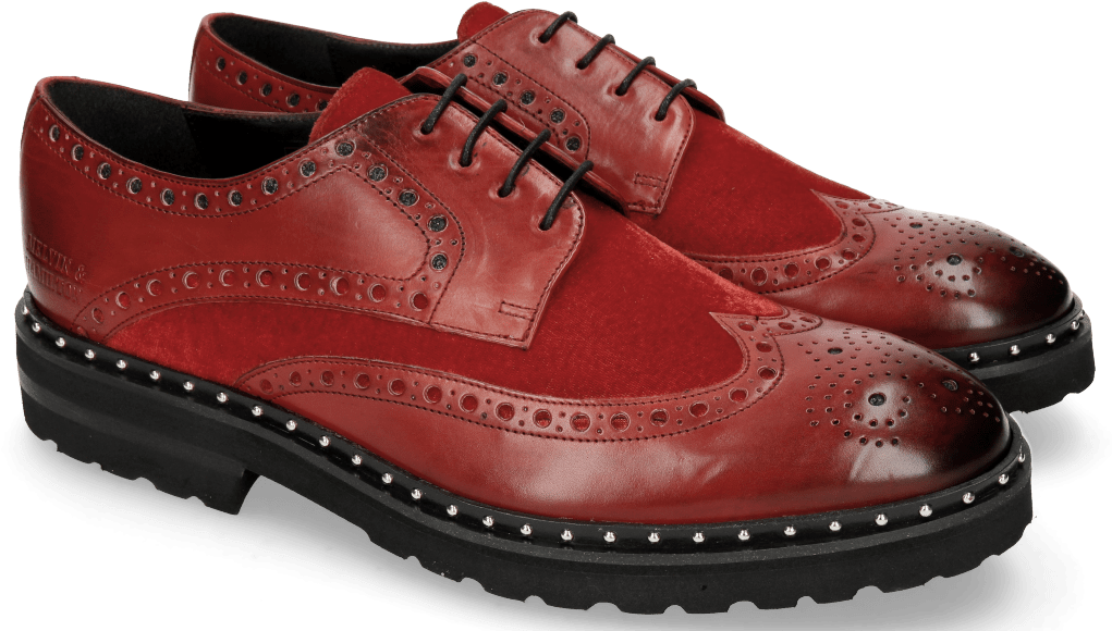 Derby Shoes Matthew 4 Ruby Velvet Rivets - Clog Clipart (1024x1024), Png Download