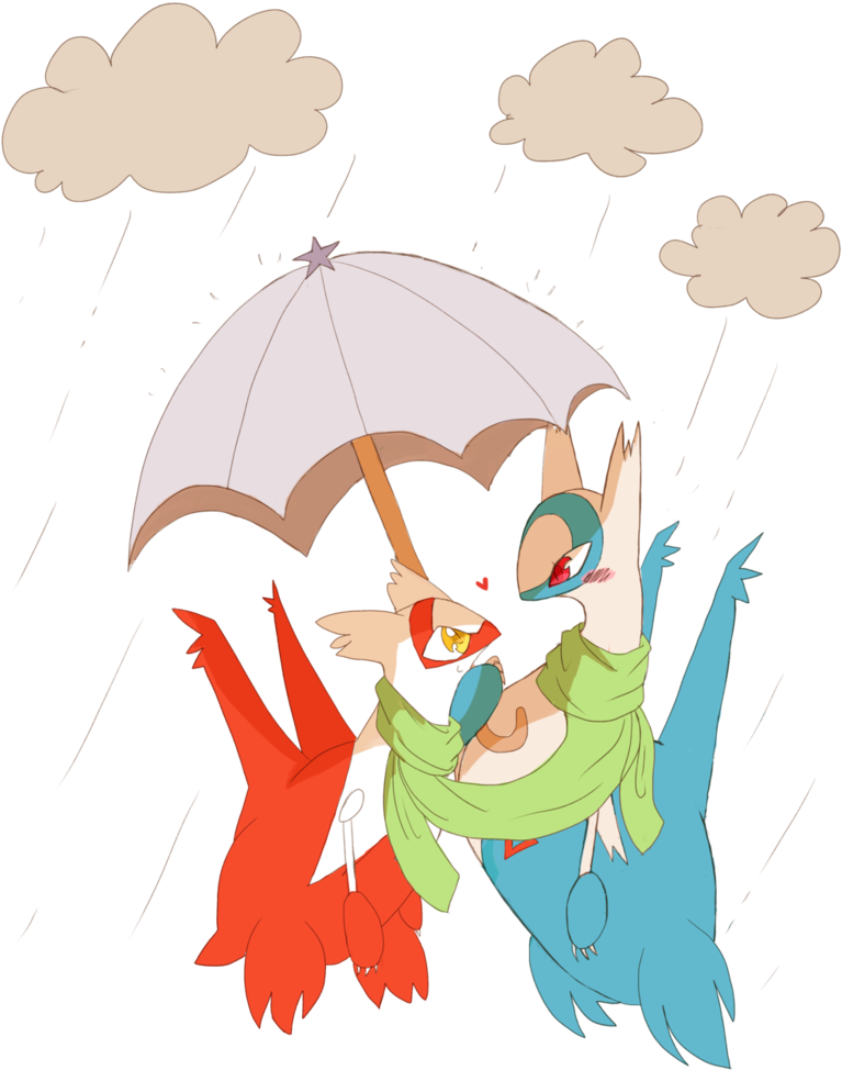 Latias And Latios W Umbrella - Pokémon Clipart (799x1001), Png Download