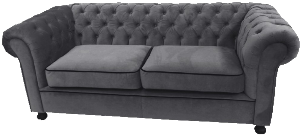 Velvet Sofa Png Image - Grey Velvet Chesterfield Clipart (1024x1269), Png Download
