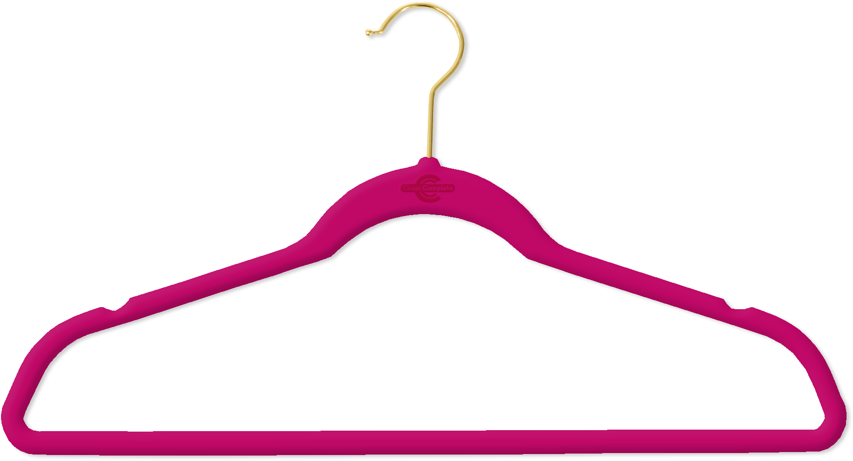 Finger Clip Velvet Hanger - Gold And Black Hangers - Png Download (2000x2000), Png Download
