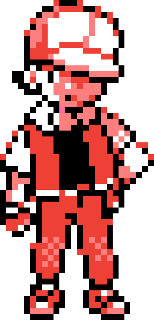 Pokemon's Red Sprite - Snow On Mt Silver Red Clipart (640x1200), Png Download