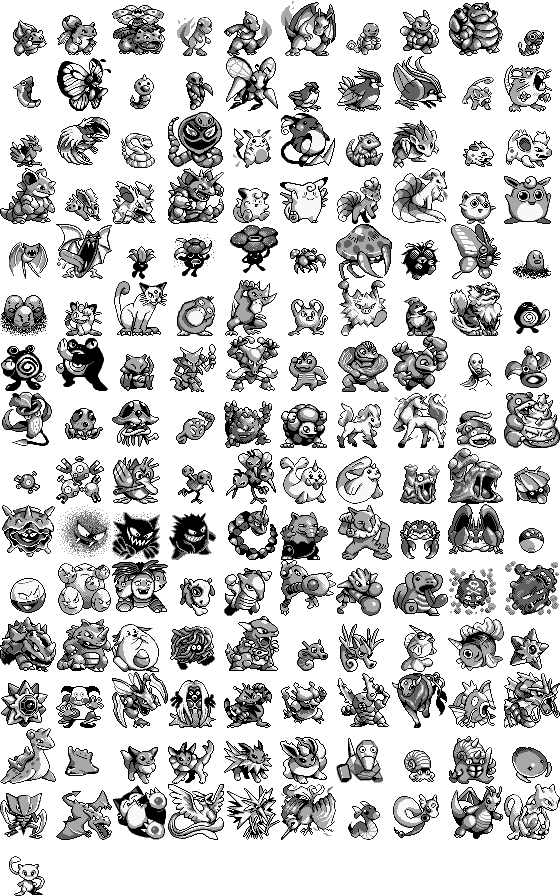 All Original Pokemon Sprites - Pokemon Red All Pokemon Sprites Clipart (560x896), Png Download