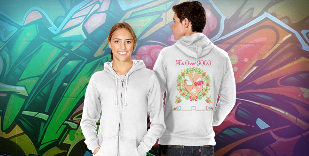 'tis Over 9000 Teefury - T-shirt Clipart (1023x517), Png Download