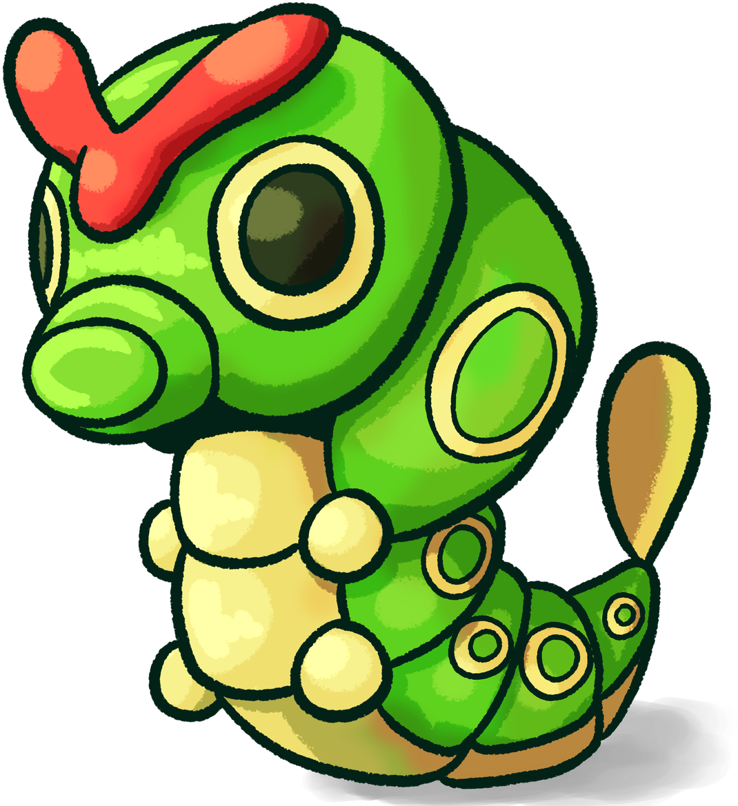 Metapod's Pokémon Green Sprite Is Deeply Cursed - Cartoon Clipart (1200x1200), Png Download