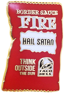 Taco Hell Fire Sauce Pin - Orange Clipart (570x570), Png Download