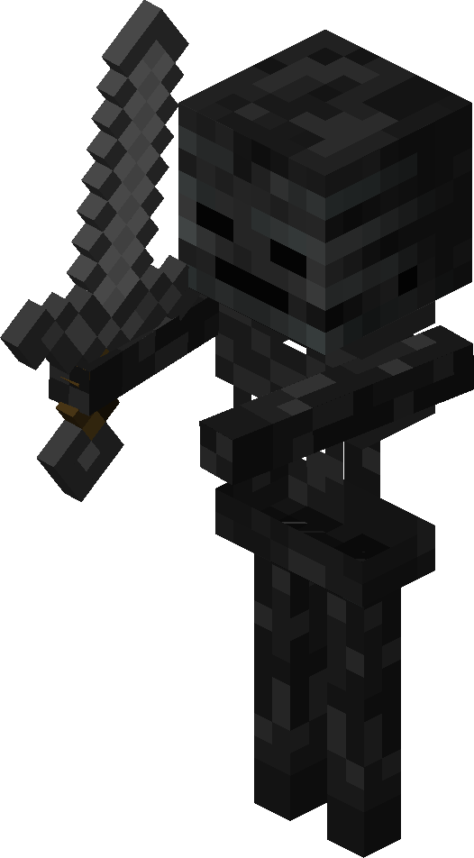 Wither Skeleton - Minecraft Mobs Skeleton Clipart (526x952), Png Download