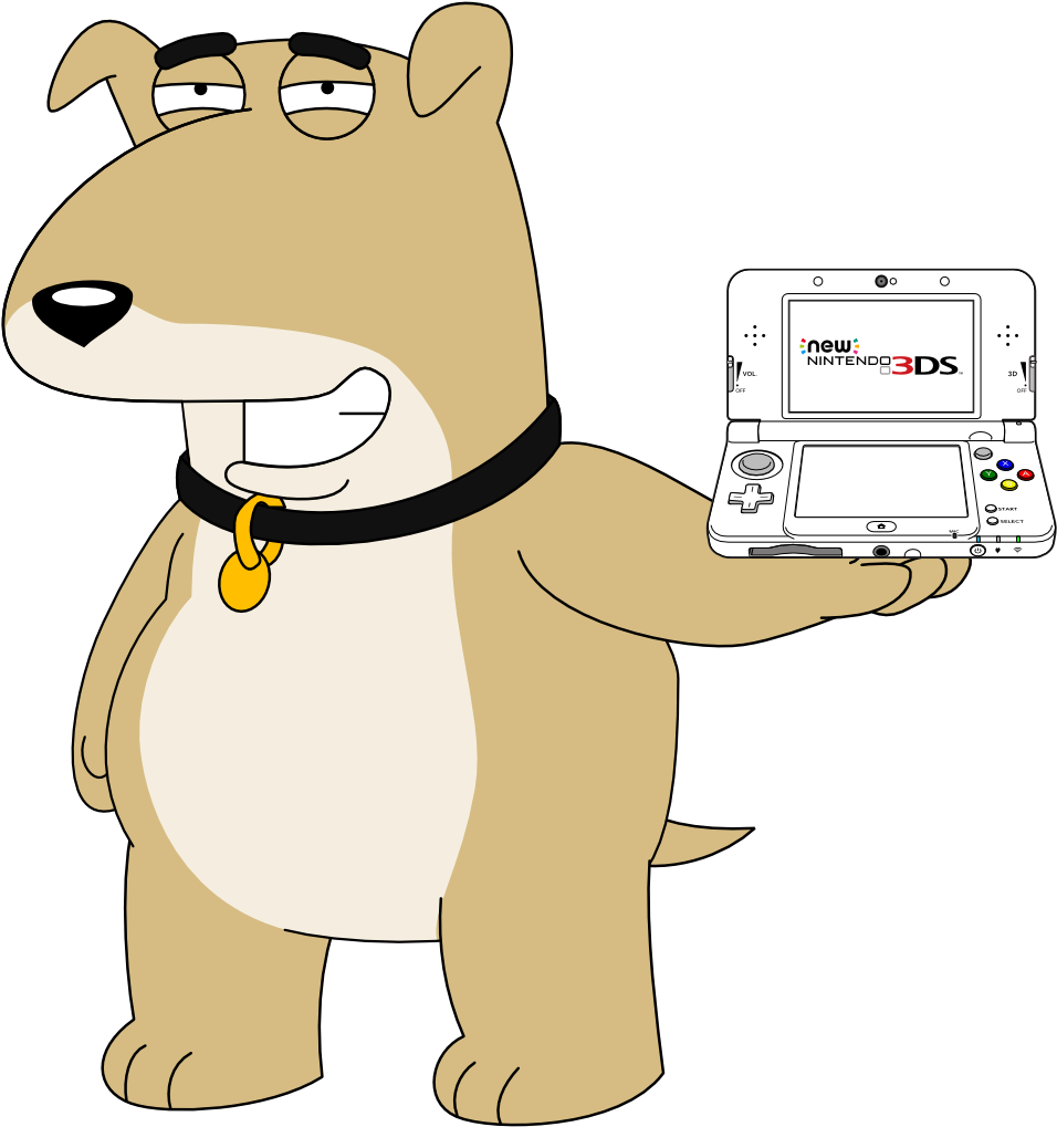 Vinny Holding The New Nintendo 3ds - Cartoon Clipart (1000x1050), Png Download