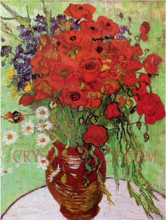Red Poppies And Daisies Vincent Van Gogh Art Reproduction - Van Gogh Daisies And Poppies Clipart (700x700), Png Download