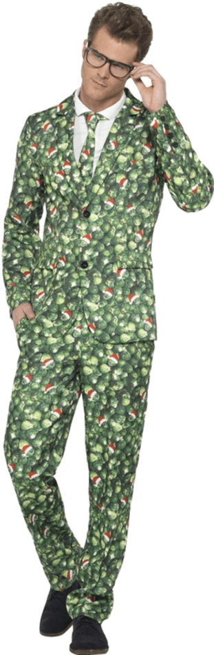 Adult Brussel Sprout Stand Out Suit - Brussel Sprouts In Clothes Clipart (600x951), Png Download