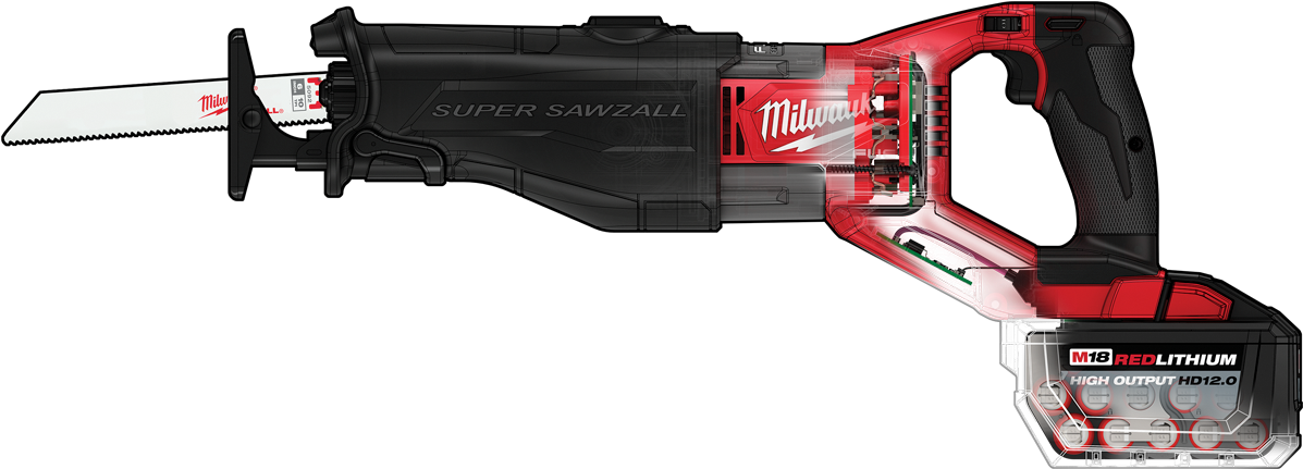 1 - Milwaukee M18 Fsx-121x Akku-säbelsäge Mit 1x 12ah Akku Clipart (1226x560), Png Download