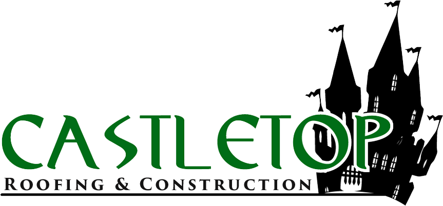 Castletop Roofing And Construction Logo - Graphic Design Clipart (879x416), Png Download