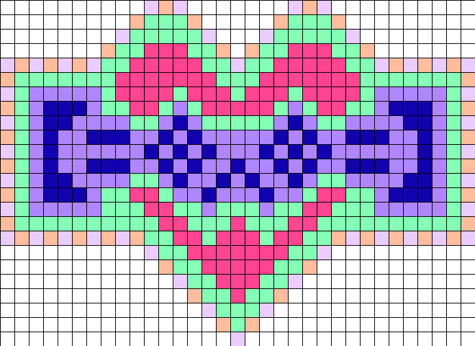 Porter Robinson Kaomoji Love Perler Bead Pattern / - 8 Bit Peach Fruit Clipart (693x504), Png Download