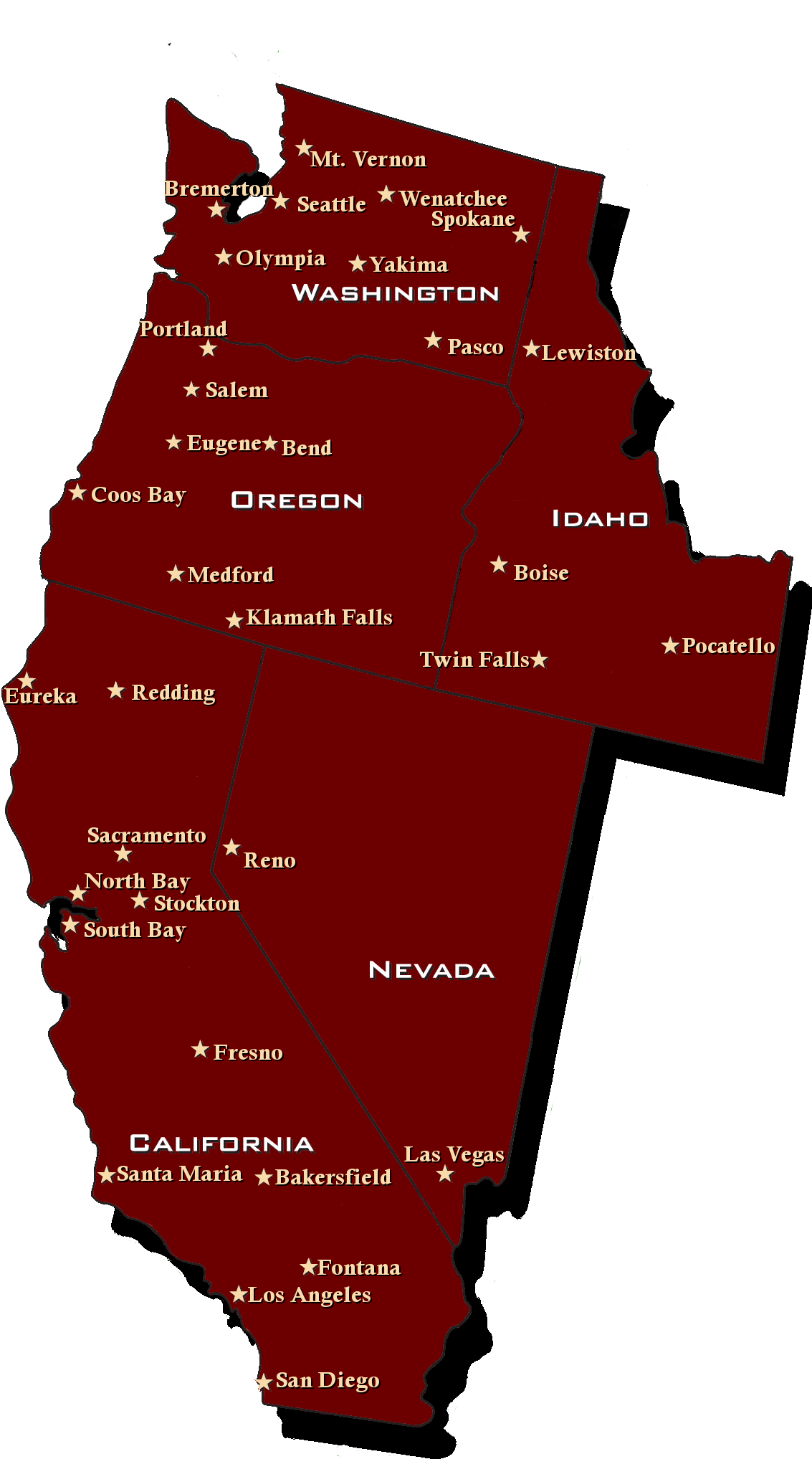 Clerical And Administrative Positions At Each Terminal - Harbor Freight Tools Map Clipart (1140x2037), Png Download