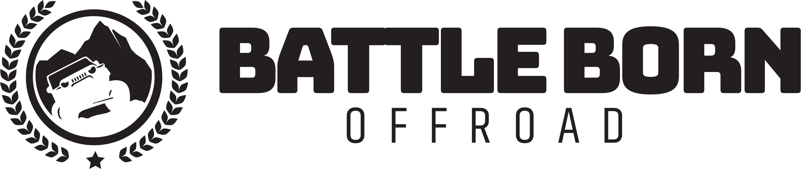Battle Born Offroad - Black-and-white Clipart (2616x554), Png Download