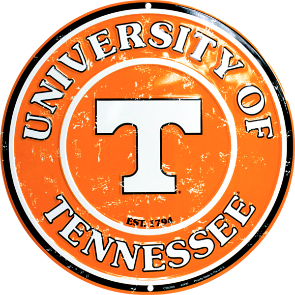 Details About Tennessee Vols 12" Round Embossed Metal - University Of Tennessee Clipart (600x600), Png Download