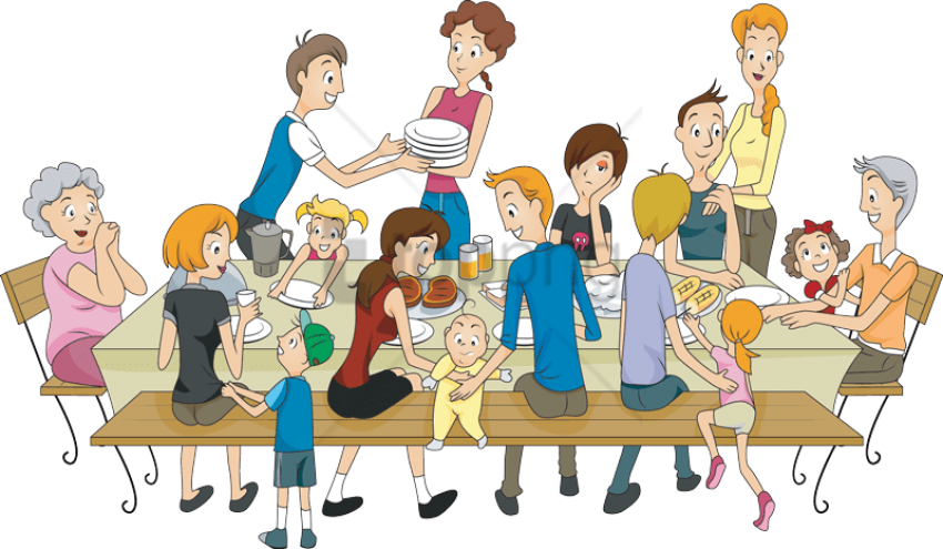 Family Image With Transparent Transparent Background - Family Reunion Clip Art - Png Download (850x495), Png Download