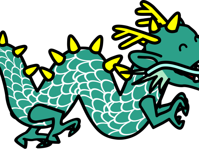 Komodo Dragon Clipart Simple Cartoon , Png Download - Cute Chinese Dragon Clipart Transparent Png (640x480), Png Download