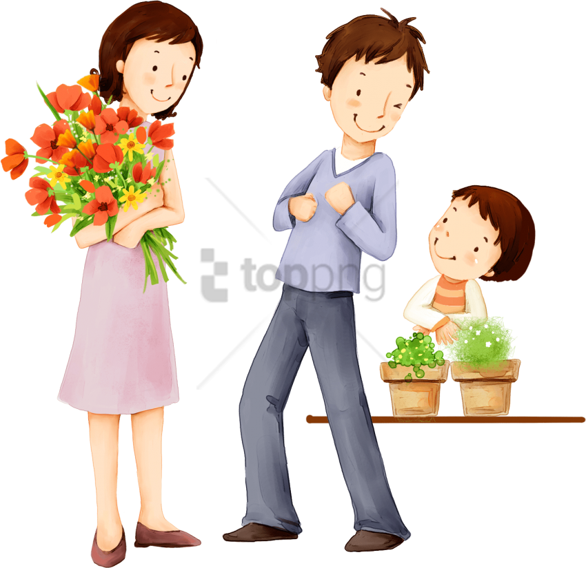 Free Png Family Cartoon Png Image With Transparent - Illustration Family Cartoon Png Clipart (850x825), Png Download