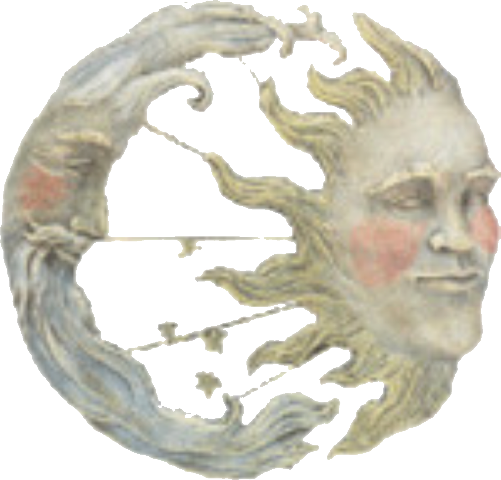 Moon Sun Polyvore Moodboard Filler Cream Esculturas, - Angel Moodboard Filler Png Clipart (2048x1745), Png Download