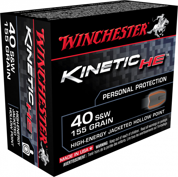 Winchester Ammo He40jhp Kinetic High Energy 40 Smith - Hollow Point Winchester 9mm Ammo Clipart (600x597), Png Download