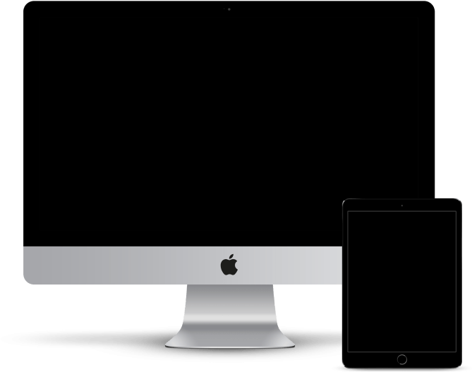 Imac & Tablet Mockup - Desktop Computer Clipart (1024x768), Png Download