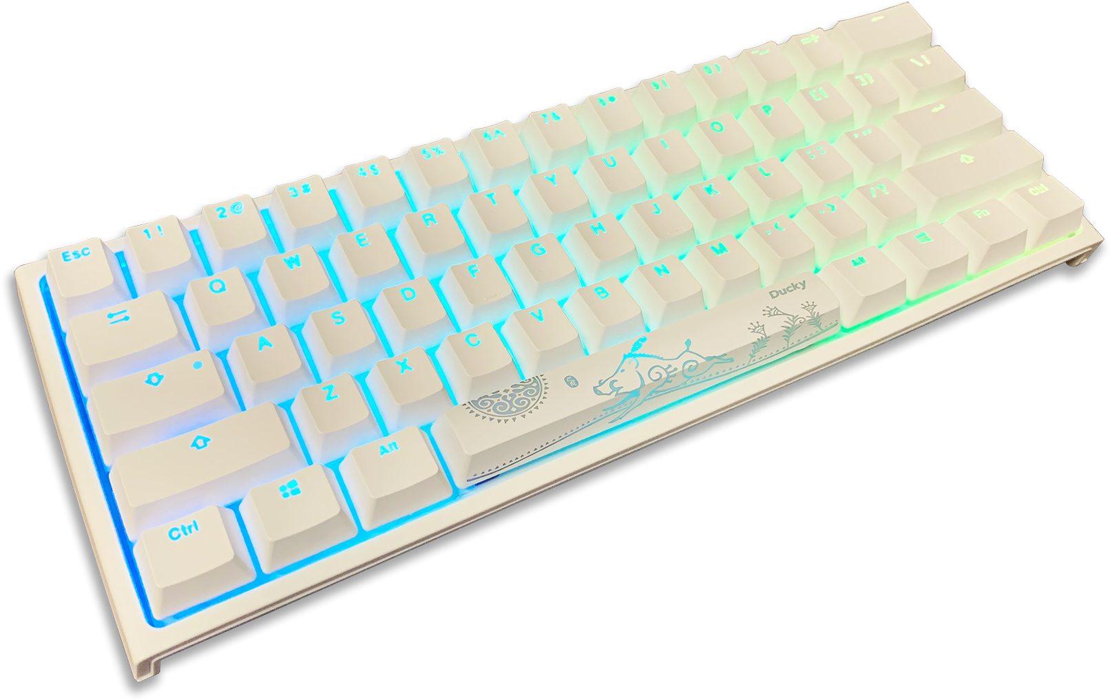 Ducky One 2 Mini White Rgb Mechanical Keyboard - Ducky One 2 Mini White Clipart (1800x1164), Png Download