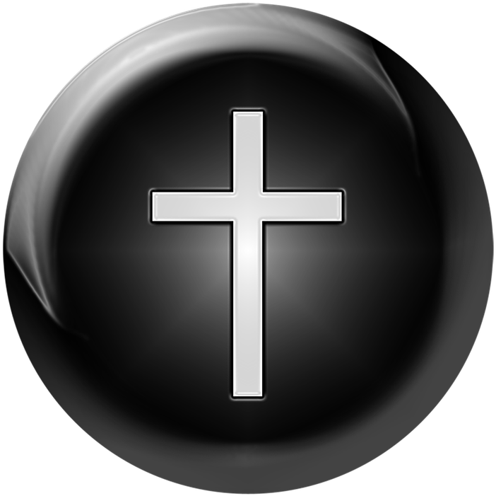 Black Christian Church Orb Button Religion Circle - Religion Circle Png Clipart (720x720), Png Download