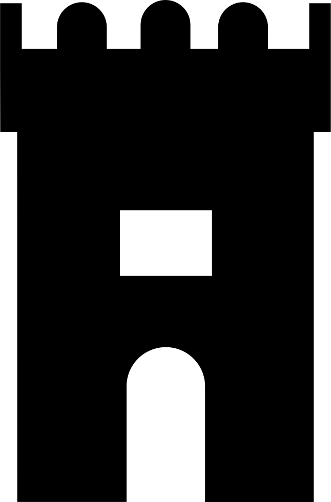 Fortress Tower Antique Building Silhouette Of A Computer - Icon Game Tower Png Clipart (646x980), Png Download