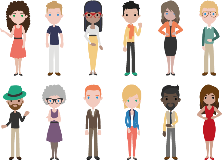 People Flat Design Png Clipart (842x596), Png Download