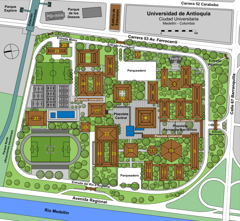 Mapa Colombia Png , Png Download - Universidad De Antioquia Bloques Clipart (794x734), Png Download