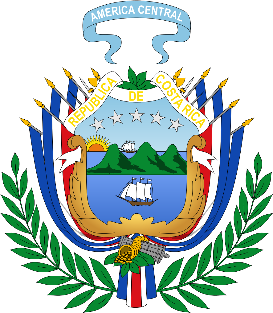 Coat Of Arms Of Costa Rica - Costa Rica Clipart (901x1024), Png Download