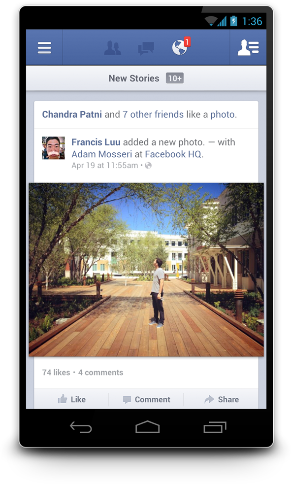 Facbook For Android V2 Download - Android Facebook Clipart (600x989), Png Download
