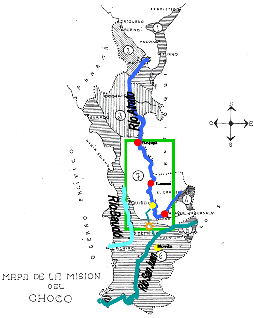 En El Curso Medio Del Río Atrato Se Encuentra La Ciudad - Mapa Hidrografico Del Choco Clipart (518x648), Png Download