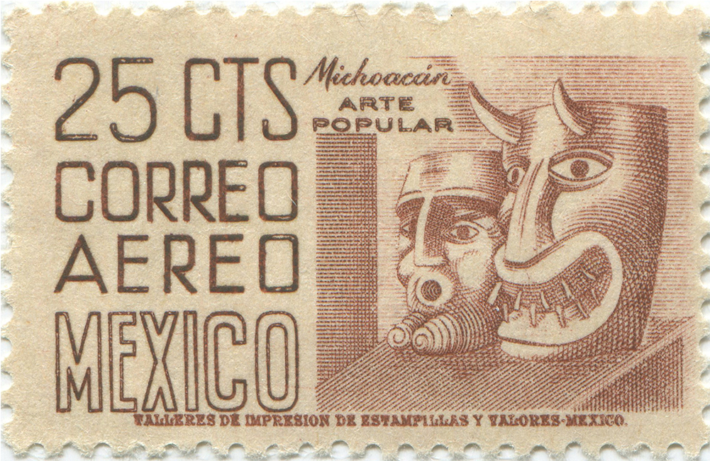 Mexico 1950 25 Centavos - 50 Cts Correo Aereo Mexico Stamp Clipart (1000x1000), Png Download