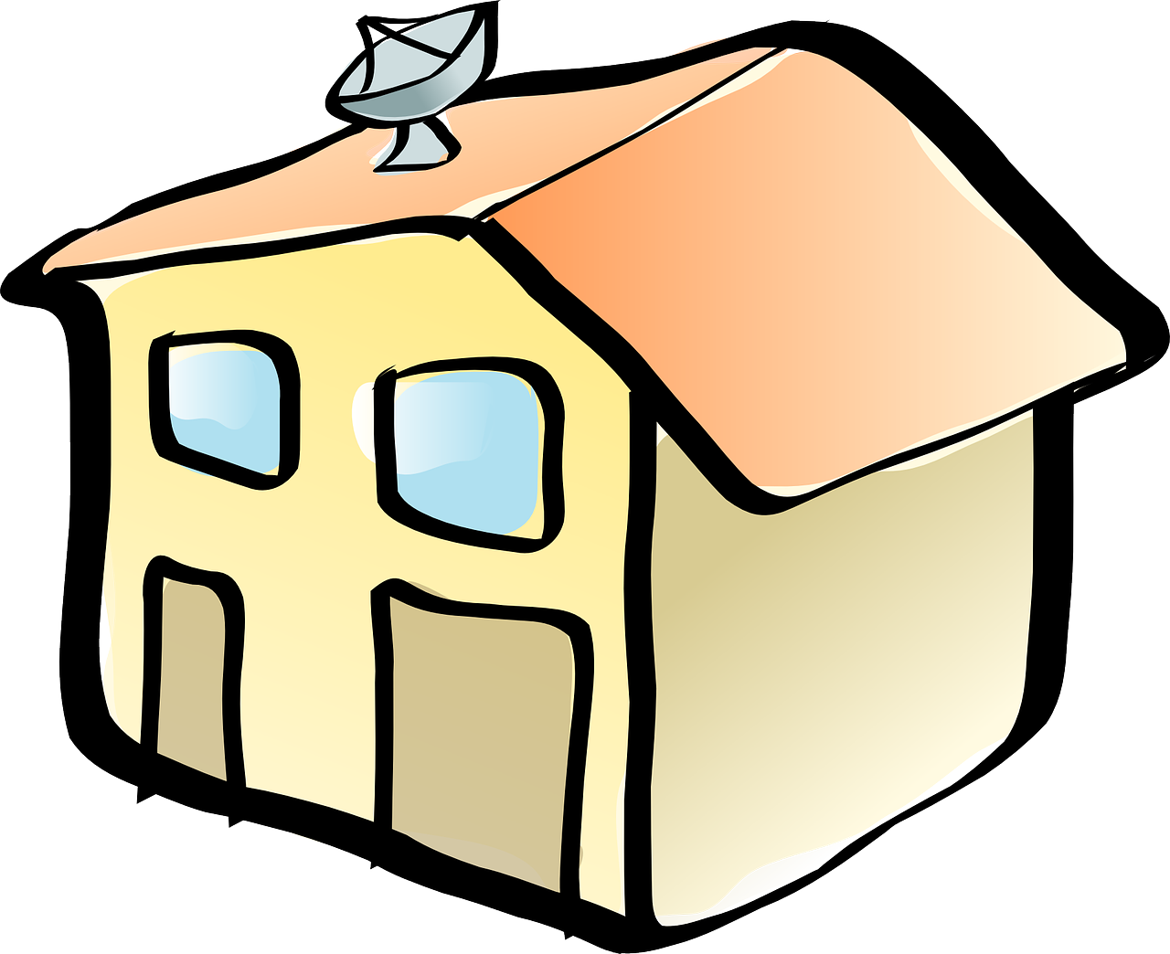 House Satellite Dish Residential Png Image - Clip Art Transparent Png (1280x1044), Png Download