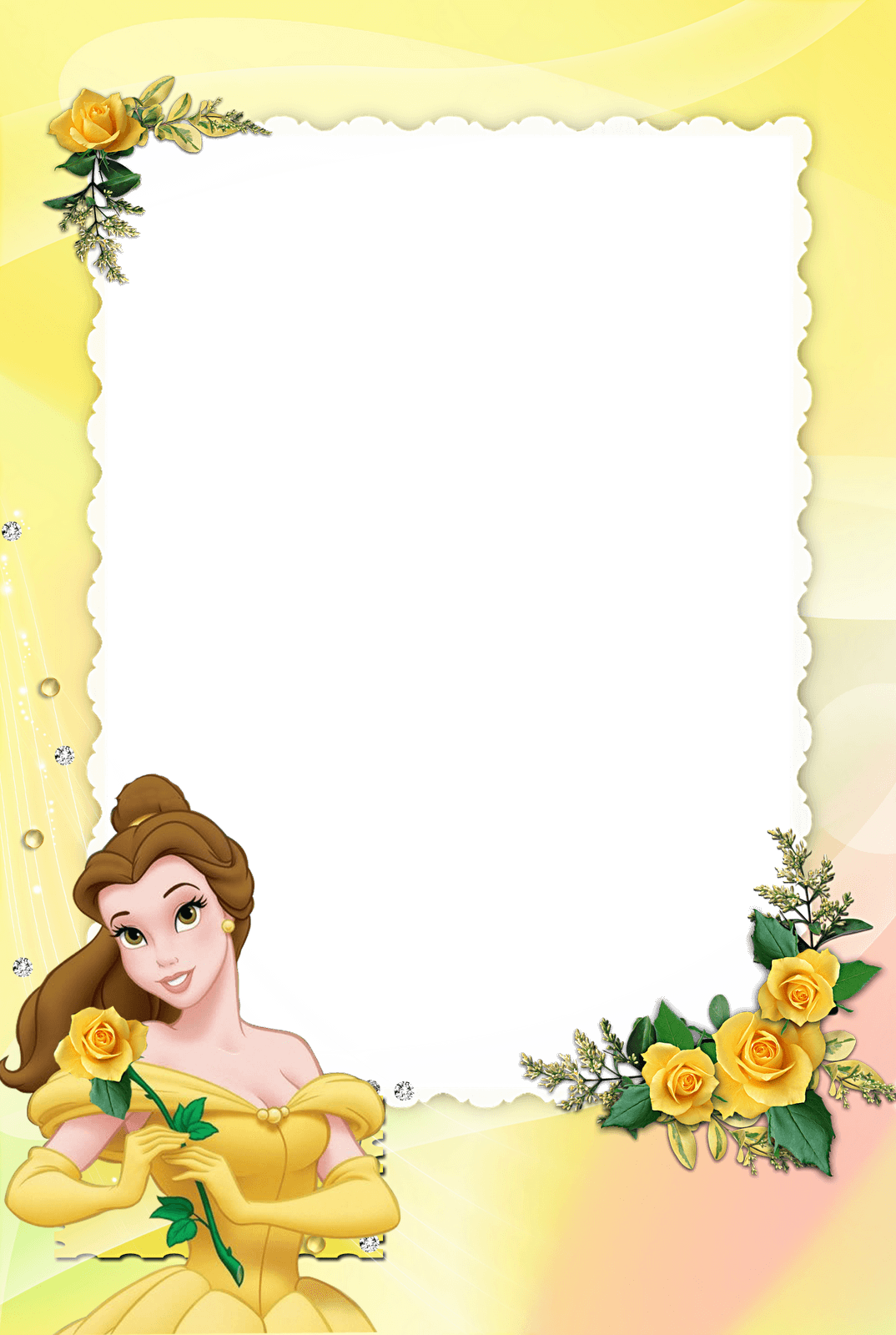 Marco Para Foto Bella Y Bestia2 - Princess Belle Cut Out Clipart (1074x1600), Png Download