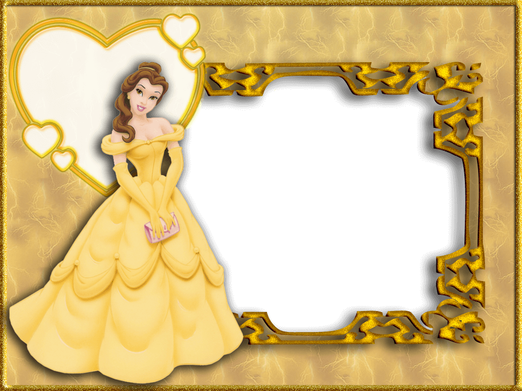 Marco Para Foto Bella Y Bestia1 - Disney Princess Belle Clipart (1024x768), Png Download