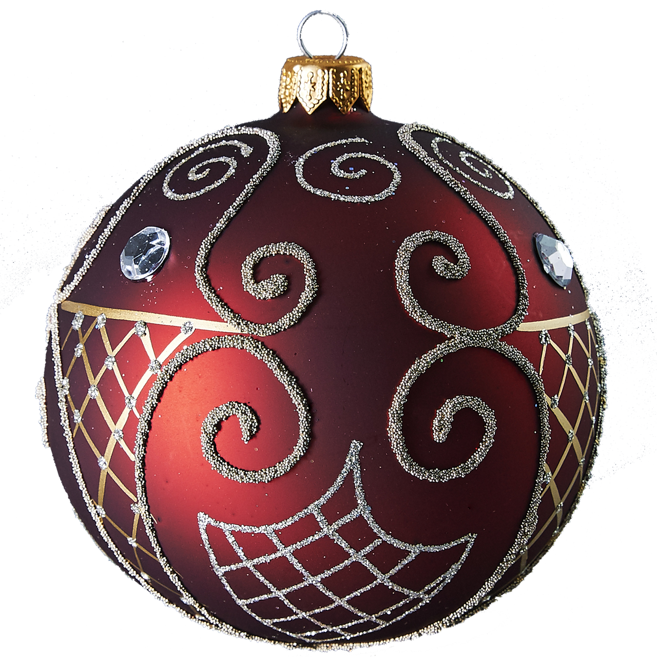 Handcrafted Christmas Ornament Large Ruby Ball With - Christmas Ornament Clipart (1280x1280), Png Download