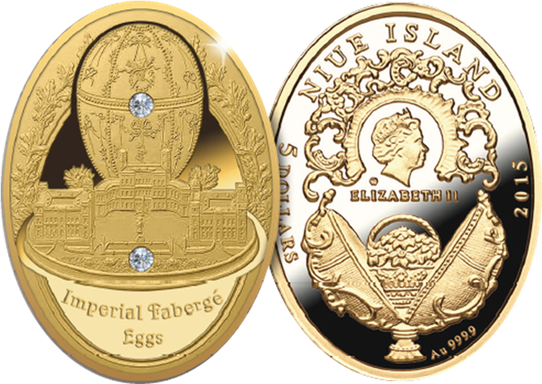 Niue 2015 Faberge Gatc Hina Palace Egg Proof Gold 6 - Coin Clipart (770x770), Png Download