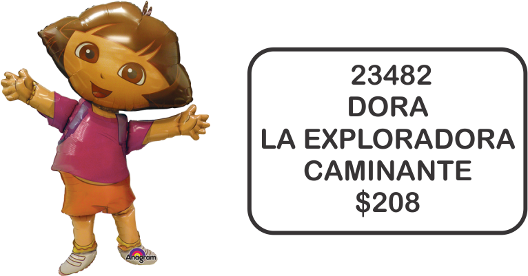 Caminante Dora $208 - Dora The Explorer Stock Balloon Clipart (814x401), Png Download
