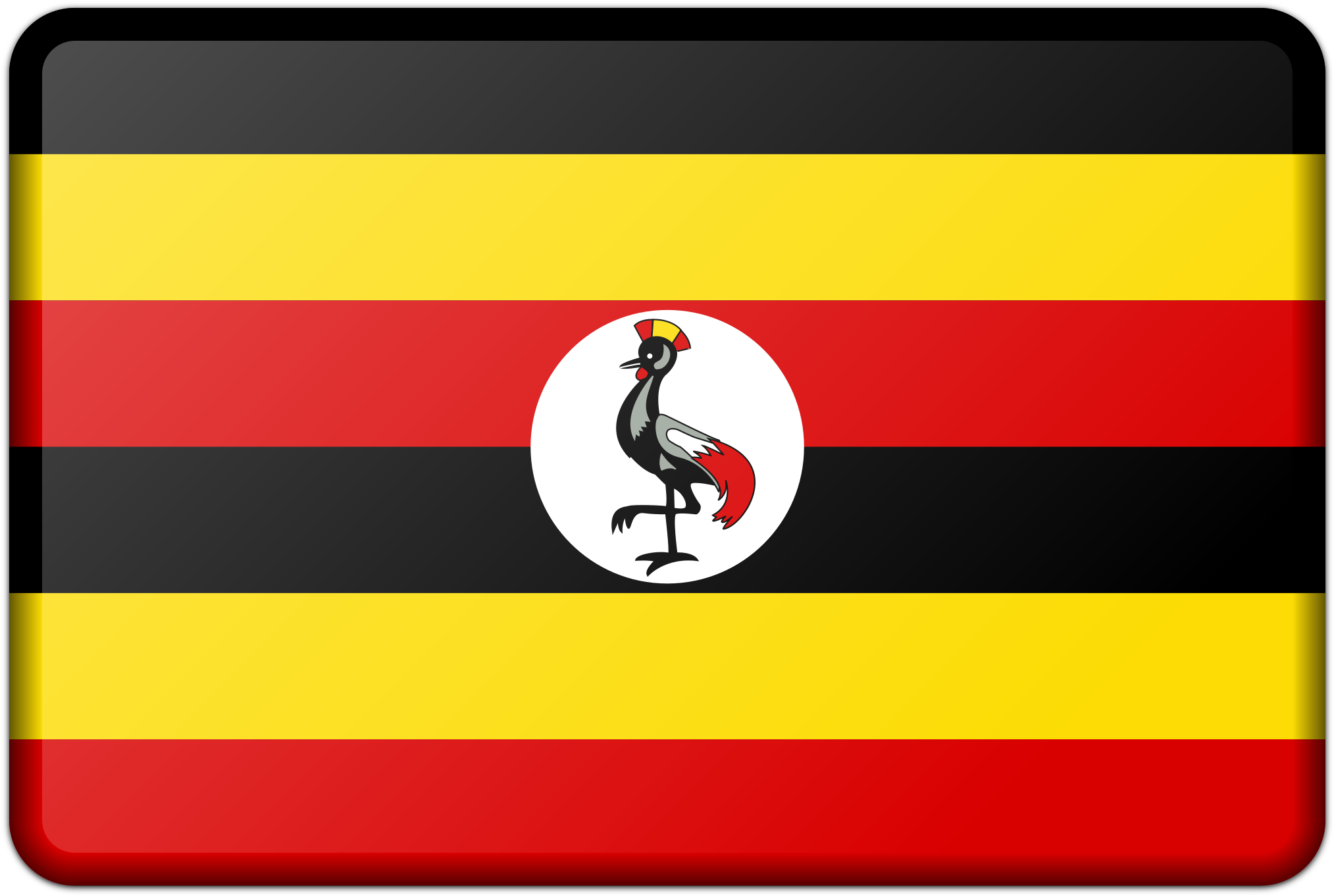 This Free Icons Png Design Of Uganda Flag - Uganda Flag Png Clipart (2400x1600), Png Download