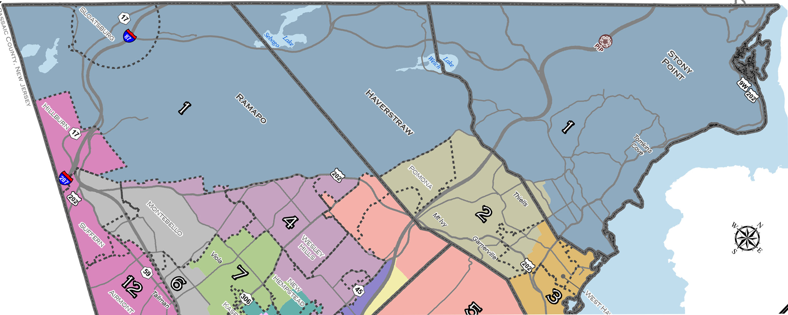 Rockland County Legislative District 1 Is The Largest - Atlas Clipart (2512x1006), Png Download