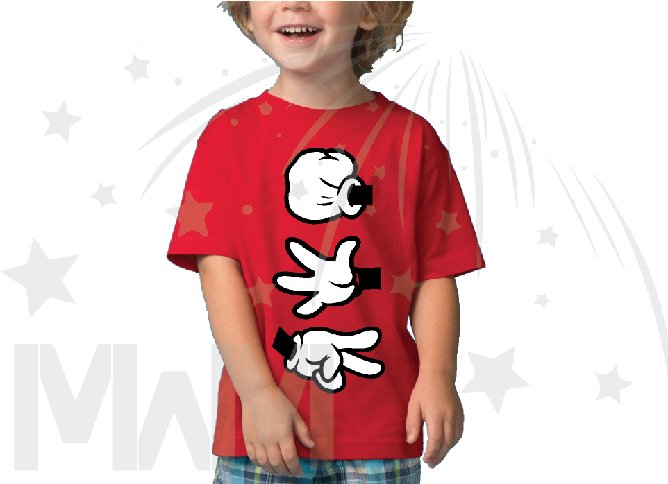 Rock Paper Scissors Disney Mickey Mouse Hands Cool - Mickey Mouse T Shirt Xmas Boys Clipart (1013x697), Png Download