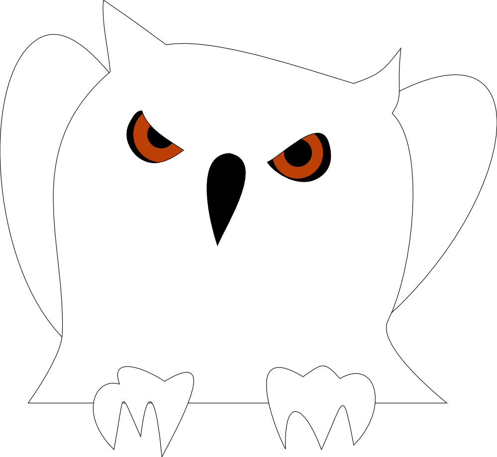 Disappointed Owl Black White Line Animal Animal 999px - Cartoon Clipart (999x918), Png Download