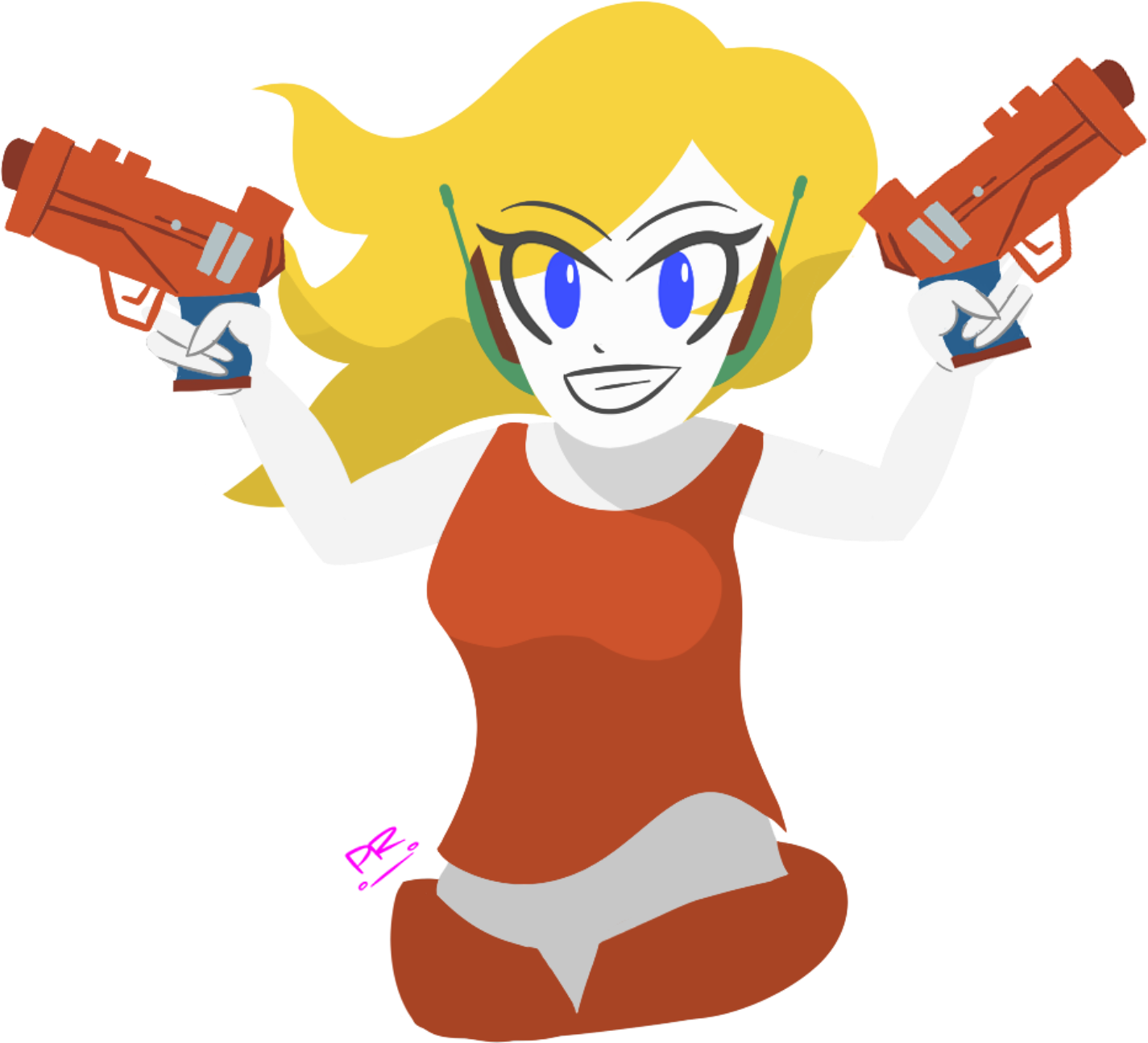 Curly Brace By Paparave On Newgrounds - Curly Brace Cave Story Artwork Clipart (2000x2000), Png Download
